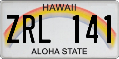 HI license plate ZRL141