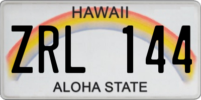 HI license plate ZRL144