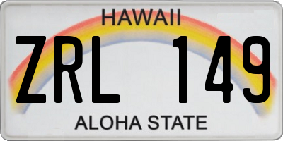 HI license plate ZRL149