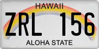 HI license plate ZRL156
