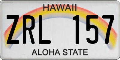 HI license plate ZRL157