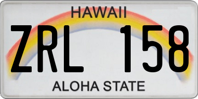 HI license plate ZRL158