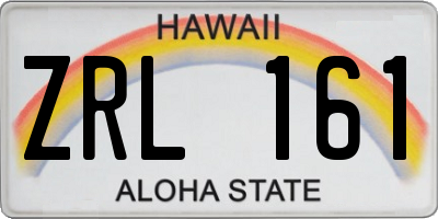 HI license plate ZRL161