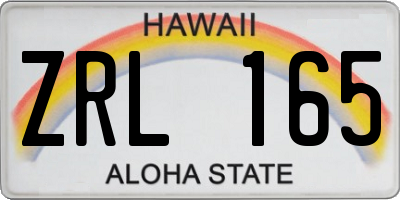 HI license plate ZRL165
