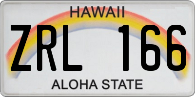 HI license plate ZRL166