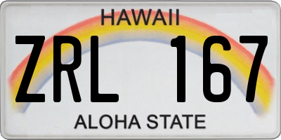 HI license plate ZRL167