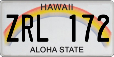 HI license plate ZRL172