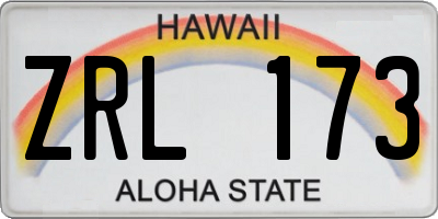 HI license plate ZRL173