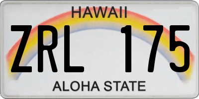 HI license plate ZRL175