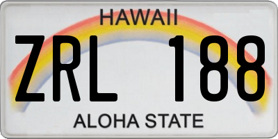 HI license plate ZRL188