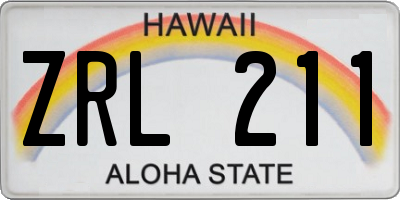 HI license plate ZRL211