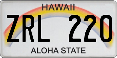 HI license plate ZRL220