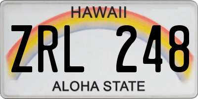 HI license plate ZRL248