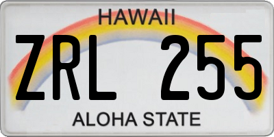 HI license plate ZRL255