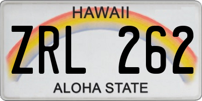 HI license plate ZRL262