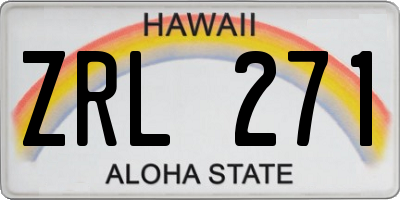 HI license plate ZRL271