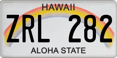 HI license plate ZRL282