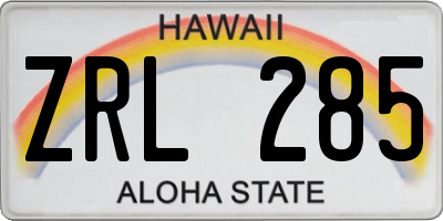 HI license plate ZRL285