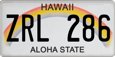 HI license plate ZRL286