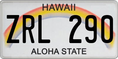 HI license plate ZRL290