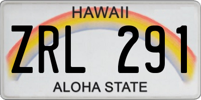 HI license plate ZRL291