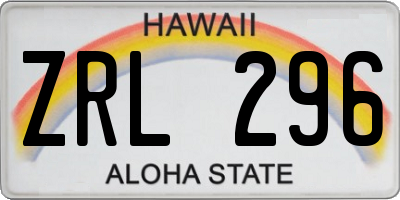 HI license plate ZRL296