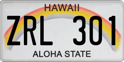 HI license plate ZRL301