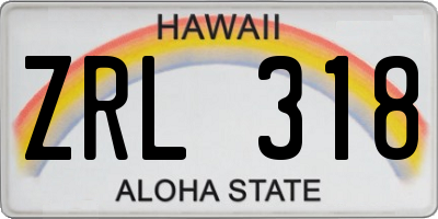 HI license plate ZRL318