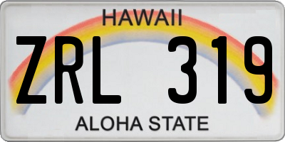 HI license plate ZRL319