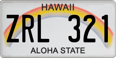 HI license plate ZRL321