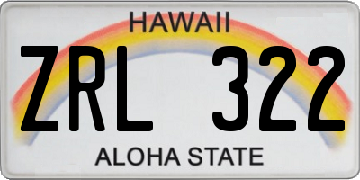 HI license plate ZRL322