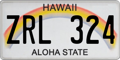 HI license plate ZRL324