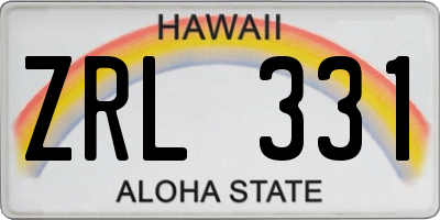 HI license plate ZRL331