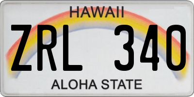 HI license plate ZRL340