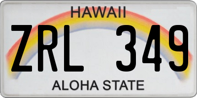HI license plate ZRL349