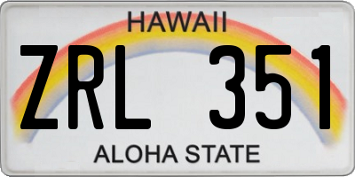 HI license plate ZRL351