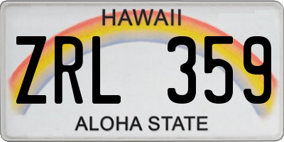 HI license plate ZRL359