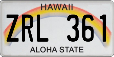 HI license plate ZRL361