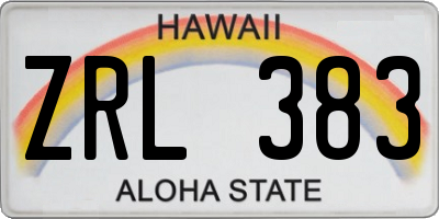 HI license plate ZRL383
