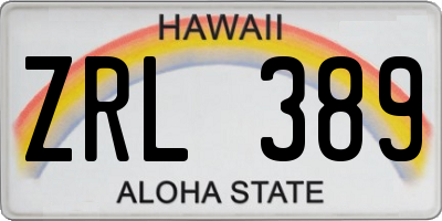 HI license plate ZRL389