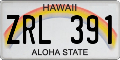 HI license plate ZRL391