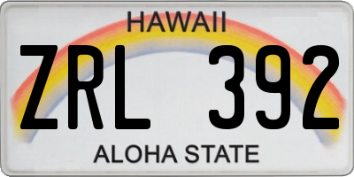 HI license plate ZRL392