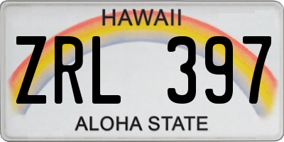 HI license plate ZRL397