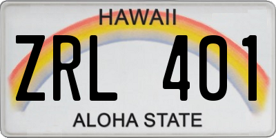 HI license plate ZRL401