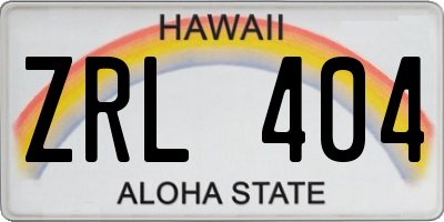 HI license plate ZRL404