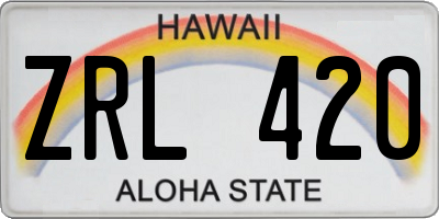 HI license plate ZRL420