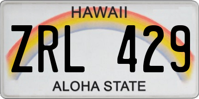 HI license plate ZRL429