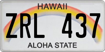 HI license plate ZRL437