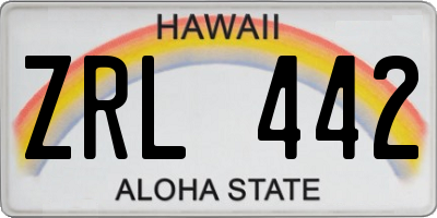 HI license plate ZRL442