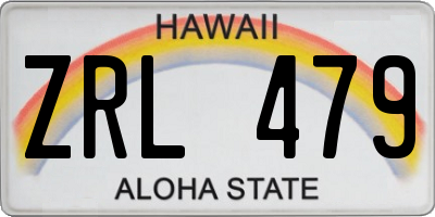 HI license plate ZRL479